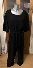 Next Black linen Jumpsuit size 14 Petite Wide Leg