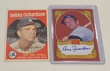 Bobby Richardson Yankees Golden Age Signed & 1959 Topps Base (2) Card Lot!