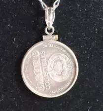 Vintage 1978 Garfield Collectors 1/10 OZ .999 Silver Coin Sterling Bezel Pendant