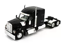 DCP 1:64 *BLACK* Kenworth W990 76" Mid-Roof Sleeper Semi Truck *NEW*