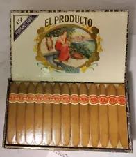 Vintage El Producto Cigar Box with insert For Display Purposes Good cond