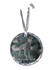 Manchester Terrier - crystal bauble with a photo, dog photo in crystal, personal