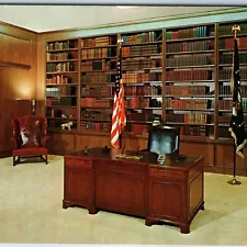 c1960s Abilene, KS Eisenhower Presidential Room Library Wood Book Shelves A309