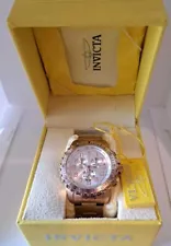 Invicta 11368 Mens Rose Gold Tone Stainless Steel Case and Bracelet Chronograph