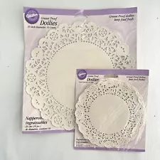 Wilton Paper Lace Doilies Made USA Grease Proof 2 Sizes 6 and 10 Inch