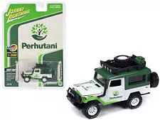 1980 Toyota Land Cruiser White and Green "Perhutani" with Roof Rack Limited Edi