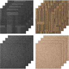 VEVOR Carpet Tile Floor Squares w/Padding Attached 20x20" 24x24" 12/16/20/24pcs