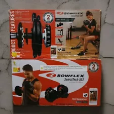 Lot Of Two (2) BowFlex SelectTech 552 Adjustable 5-52 lbs Dumbbells - 104 LBS