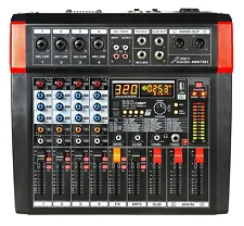 Audio2000'S AMX7381 4-Channel Powered Audio Mixer with 320 DSP Sound Effects-NEW