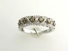 LeVian 14K White Gold H-I SI3 White Diamond 0.49 cts Band Ring Size 7.5