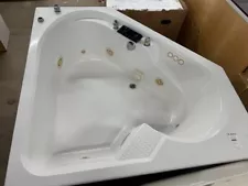 White Corner Whirlpool Jacuzzi - 60" x 60" Relaxing Spa Bath