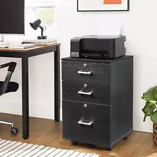 Filing Cabinet for Home Office for A4, Letter-Size Files, Printer Stand/Black