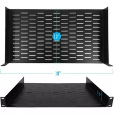 AxcessAbles 1U Vented AV Cantilever Rack Shelf for 19 Inch Equipment Racks