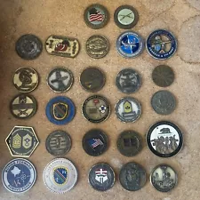 27 Challenge Coins Lot Military US Army Rare National Guard Coast Guard