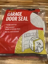 03822 Double Car Garage Door Weather Seal Top & Sides Seal 30 Ft White Vinyl New