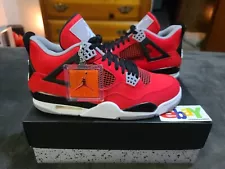 AIR JORDAN 4 RETRO TORO BRAVO 2013 FIRE RED/WHITE-BLACK-CMNT GRY 308497 603 NWDS