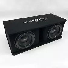 USED SKAR AUDIO SDR-2X12D4 DUAL 12" 2400 WATT LOADED PORTED SUBWOOFER ENCLOSURE