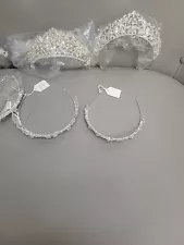 One Lot Of 7 Bridal Crystal Tiaras For $450.00