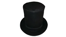 TALL LEATHER STOVEPIPE HAT CHIMNEY SWEEEP CHRISTMAS CAROL TOP HAT BEAVER-SILK