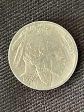 Rare 1937 Buffalo Nickel, preowned / circulated