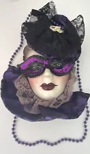 Purple Harlequin Face Mask Wall Decor