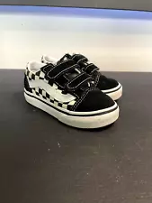 Vans Old Skool V (Primary Checkerboard) Black/White Toddler Size 6.5