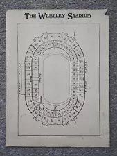 The Wembley Stadium & Wyndham's Theatre Seating Chart - Antique Print - 1910