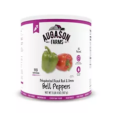 Augason Farms Dehydrated Diced Red & Green Bell Peppers 1 lb 4 oz No. 10 Can NEW