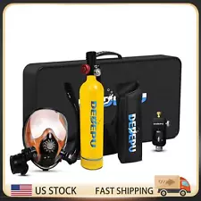 DEDEPU 1L Diving Scuba Tank Oxygen Tank Snorkeling Lung for Underwater w/ Mask