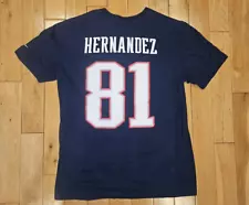 AARON HERNANDEZ Blue NEW ENGLAND PATRIOTS Adult NFL Jersey Style T-Shirt L