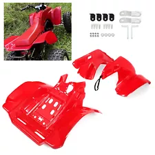 FOR 86-89 HONDA TRX 250R PLASTIC RED FRONT & REAR FENDER SET TRX250R PLASTICS