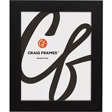 Craig Frames Bauhaus, 1.25" Black Picture Frame, Oversized Large Puzzle Sizes