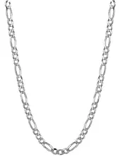 925 Sterling Silver Italian Figaro Men Chain 20 inches 12.5grams (USED)