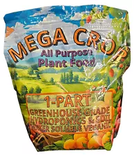 Mega Crop 1-Part Complete Hydroponic and Soil Base Nutrient Fertilizer for Plant