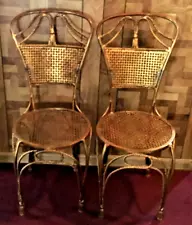 Pair Hollywood Regency Iron Rope Chairs