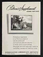 New Listing1940s Associated American Artists NY Patron's Supplement VTG Art Bulletin No 48