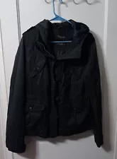 Aeropostale Black Zip Up Button Up Unisex Jacket