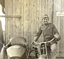 New ListingWWI Harley Davidson US Army Motorcycle Sidecar Photo 214th Signal Battalion 1919