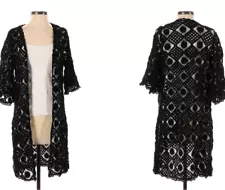 By Anthropologie fauxchet crochet robe cardigan top S See ALL my 75% off sales