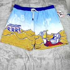 Pabst Blue Ribbon Men's Licensed Beer Board Shorts Graphic Summer Swim Trunks