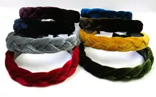 Wholesale Bulk Lot 12 Mix Color Braided Velvet Velour Headbands Party Favors