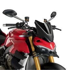 Puig Sport Screen Black for Ducati Streetfighter V4 20-