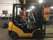 2019 Komatsu Solid Pneumatic 3500 LB Forklift With Side Shift and Triple Mast