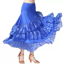 Ladies Ruffle Swing Dance Skirt Modern Waltz Ballroom Dancewear Party Fashion