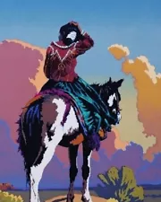 Southwestern Stylized Art Navajo Woman - Custom Art Print