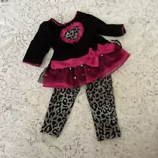 Pink Grey Cheetah Print Outfit for American Girl Dolls