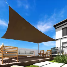 Custom Size Brown Rectangle Sun Shade Sail Fabric Awning Cover Canopy 5-24 Feet