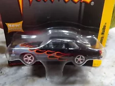 1980 CHEVY MALIBU 2009 JOHNNY LIGHTNING BLACK WITH FLAMES 1:64 DIE-CAST