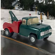 Vintage Buddy L Ford Tow Truck Wrecker Towing Service Pressed Steel F350 Dually