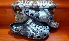 SZ 10 Crocs X Pleasures Skeleton Camo Glow In The Dark Clogs